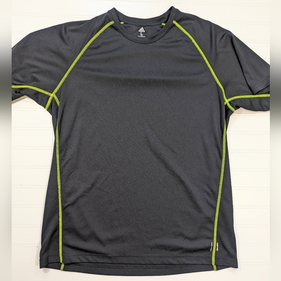 Adodas Climalite Black Quick Dry Athletic Tee - Picture 1 of 3